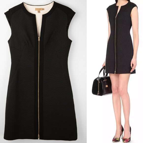 Ted Baker London Dresses & Skirts - Ted Baker London Raid Dress Mini Sleeveless Zip Front Black Size 2 (US 4-6)